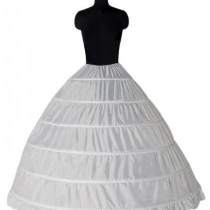 Full A-line 6 Hoop Floor-length Bridal Dress Gown..